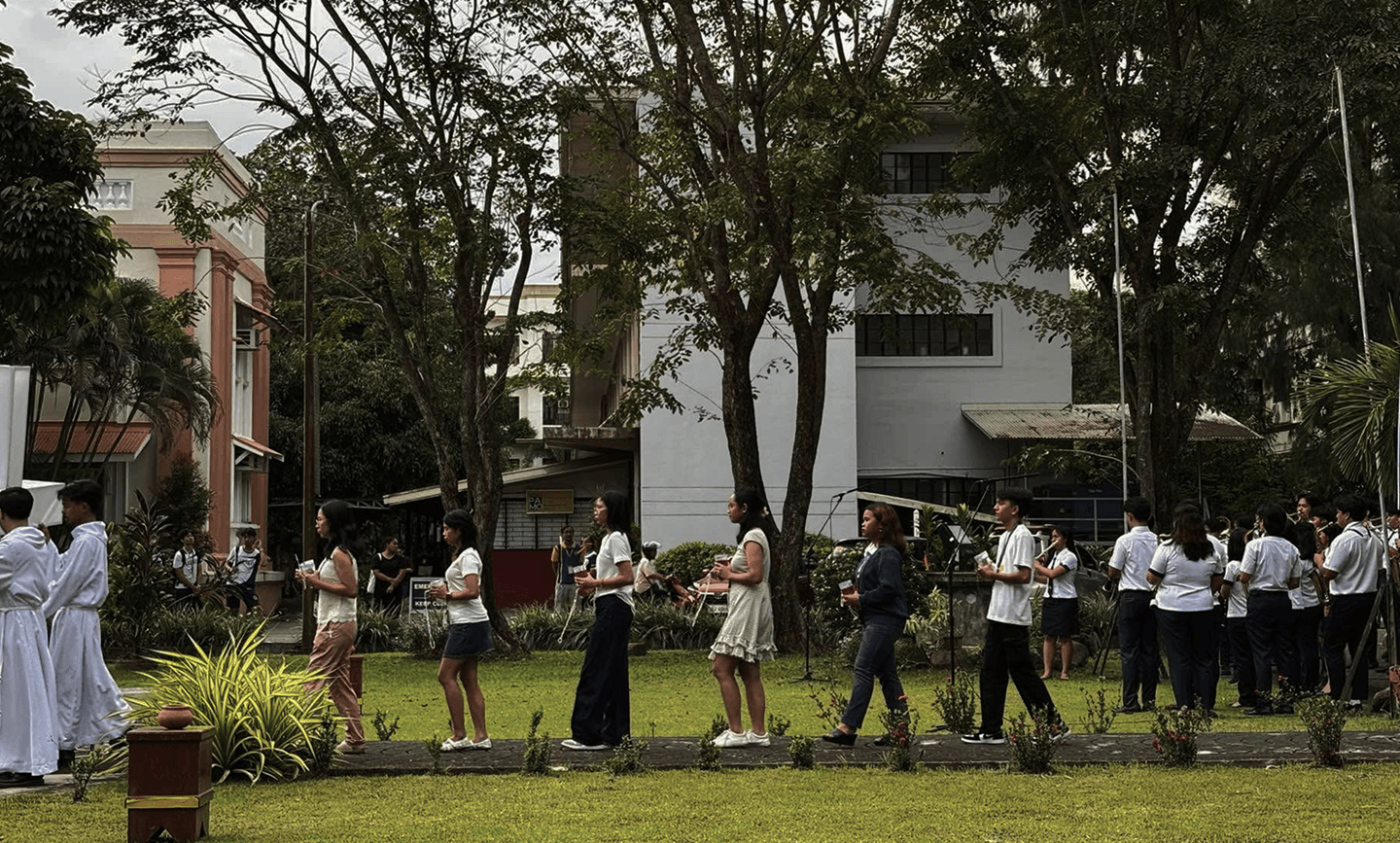 Students at Ateneo de Naga University campus